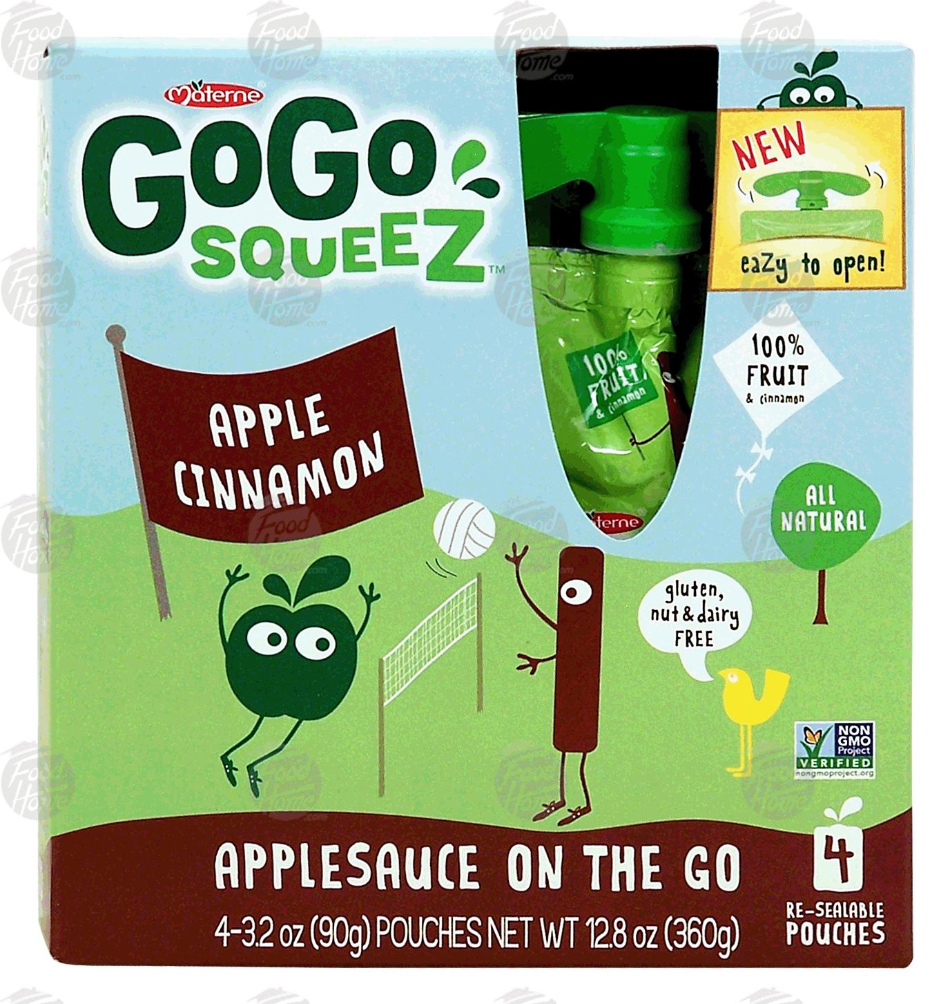 Go Go Squeez  apple cinnamon applesauce, 4-pouches Full-Size Picture